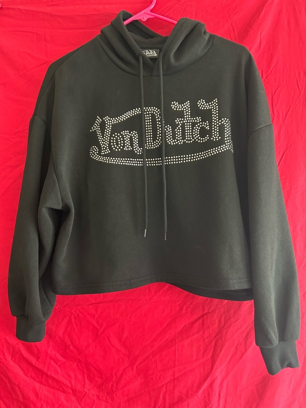 Black, Cropped Von Dutch Women’s Hoodie, NWOT, size Small